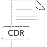 Cdr File Format Icon Rounded Dashed Outline png