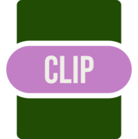 Clip File Extension Icon Rounded And Color Fill png