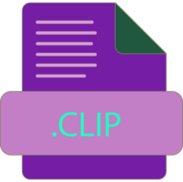 Clip File Extention Icon Old Minimal Color Fill png
