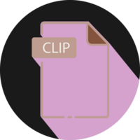 Clip File Fomat Minimal Icon With Circle Outside png