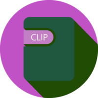 Clip File Format Icon And Black Shadow Circular Shape png
