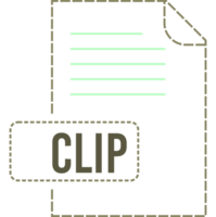 Clip File Format Icon Dashed Outline png