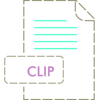 Clip File Format Icon Rounded Dashed Outline png