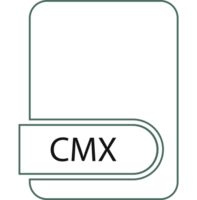 Cmx File Format Icon Black Outline And Light Color Text png