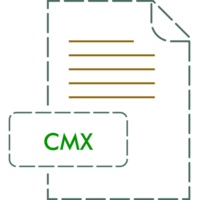 Cmx File Format Icon Rounded Dashed Outline png