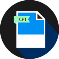 Cpt File Format Icon And Black Shadow Circular Shape png