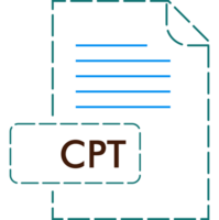 Cpt File Format Icon Rounded Dashed Outline png