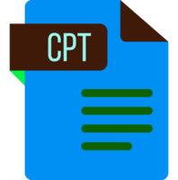 Cpt File Icon With Dark Ciolor And Folded Doc png