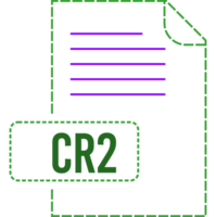 Cr2 File Format Icon Dashed Outline png