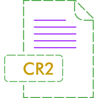Cr2 File Format Icon Rounded Dashed Outline png