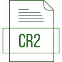 Cr2 File Icon Crisp Thick Outline Sharp Corners png