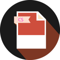 Cs File Format Icon And Black Shadow Circular Shape png