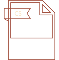 Cs File Format Icon Black Outline And Light Color Text png