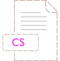 Cs File Format Icon Rounded Dashed Outline png