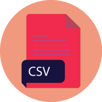 Csv File Extension Icon Black Color Crisp Corners Circular Shape png