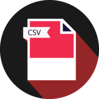 Csv File Format Icon And Black Shadow Circular Shape png