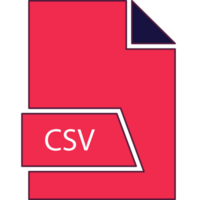 Csv File Format Icon In Shapes 2 Colors And Side Contour png