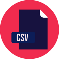Csv File Format Icon Rounded Circle Bg png