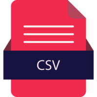 Csv File Icon With Color And Rounded Corners And Folded Doc png