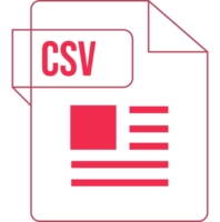 Csv Icon Inside Transparent Outline And Sharp Corners png