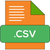 Csv File Extension Icon Orange Fill V1 png