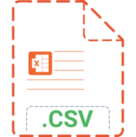 Csv File Icon Cinnabar Dashed Rounded Outline png