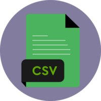 Csv File Extension Icon Malachite And Black Color Crisp Corners Circular Shape png