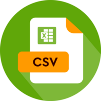Csv File Extension Icon Cinnabar And Orange Color Circular Icon png