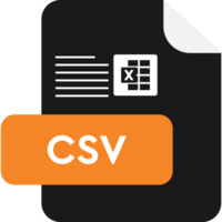 Csv File Extension Icon Black And Orange Fill Color png