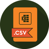 Csv File Format Icon Orange Fill Circular Shape png