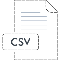 Csv File Format Icon Rounded Dashed Outline png