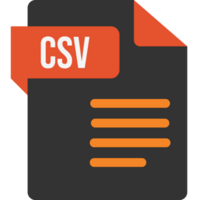 Csv File Icon With Cinnabar And Orange Color png