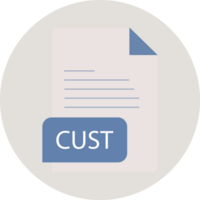Cust File Extension Icon Black Color Crisp Corners Circular png