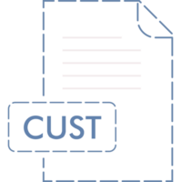 Cust File Format Icon Rounded Dashed Outline png