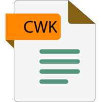 Cwk File Icon With Folded Style Document png