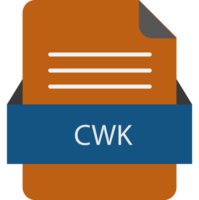 Cwk File Icon With Color And Rounded Corners And Folded Doc png
