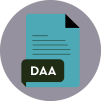Daa File Extension Icon Old Brick And Black Color Crisp Corners Circular Shape png