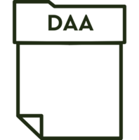 Daa File Format Minimal Icon With Thick Outline png