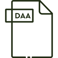 Daa File Format Minimal Icon With Black Outline png
