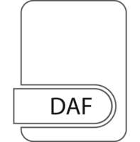Daf File Format Icon Black Outline And Light Color Text png