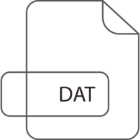 Dat File Extension Icon Raw Thicker Outline png