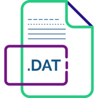 Dat File Extension Icon Little Dot And Color Fill png
