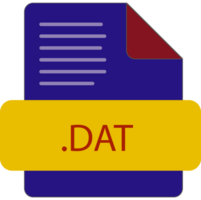 Dat File Extention Icon Old Minimal Color Fill png