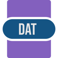 Dat File Extension Icon Rounded And Color Fill png
