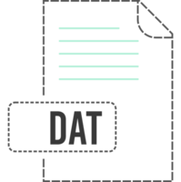 Dat File Format Icon Dashed Outline png