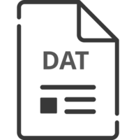 Dat File Icon Minimal Outline With Symbols png