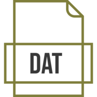 Dat File Icon Thick Outline Sharp Corners png