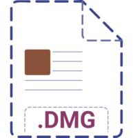 Dmg File Icon Chambray Dashed Rounded Outline png