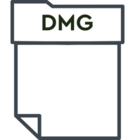 Dmg File Format Minimal Icon With Thick Outline png