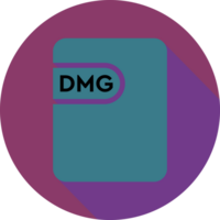 Dmg File Icon Ecru White And Vivid Violet Color In Circular Shape png